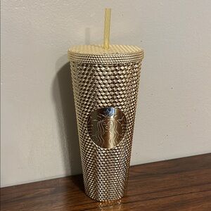 Starbucks 24oz Metallic Gold Tumbler with Straw